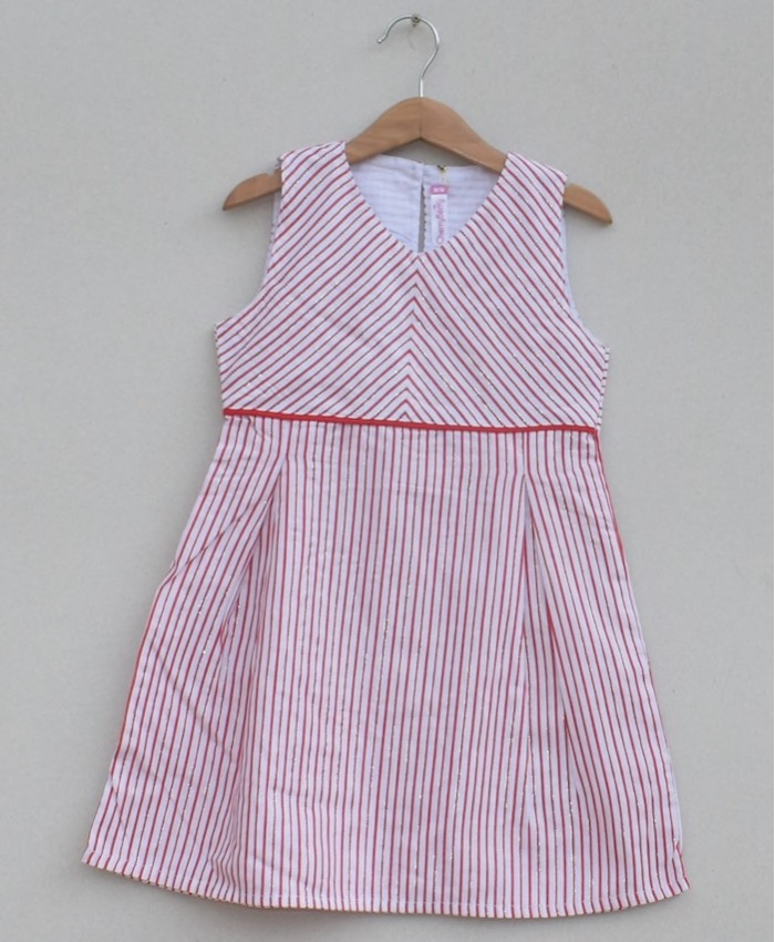 Pink strips cotton Frock