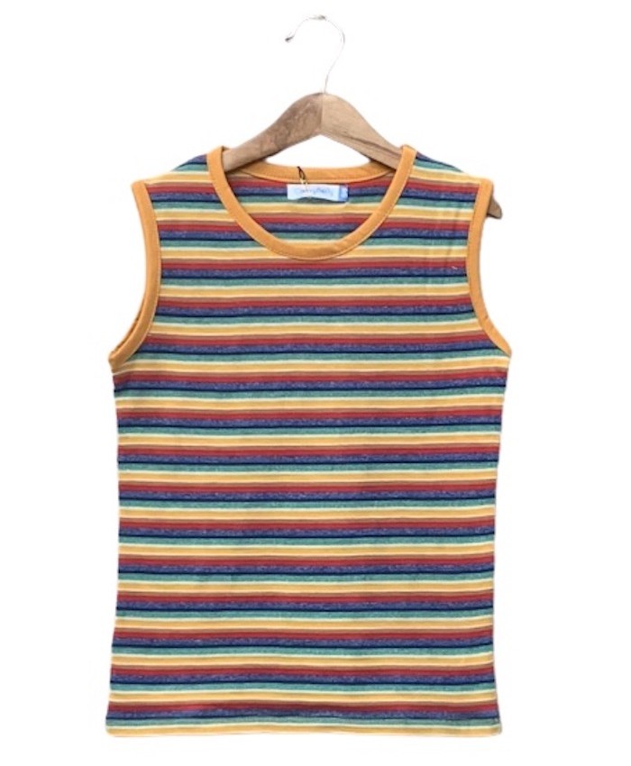 striped sleeveless t-shirt
