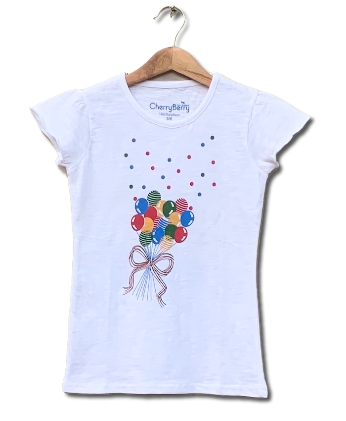 Girl white printed t-shirt