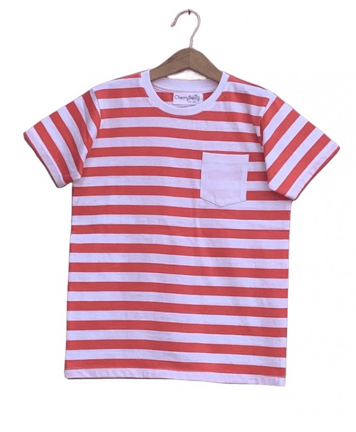 Pocket striped kids t-shirt