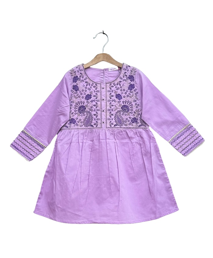Girls embroidery cotton Frock