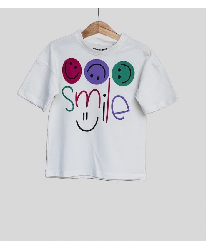 Big smile girl oversized drop shoulder t-shirt