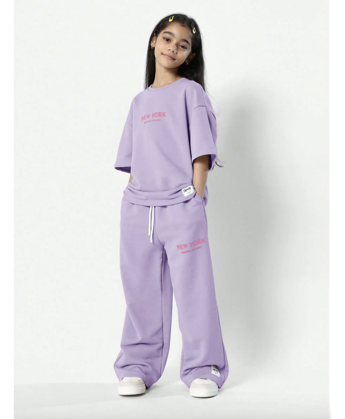 Summer vibes oversized drop shoulder set