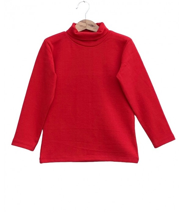 Unisex stretch Red High neck T-shirt