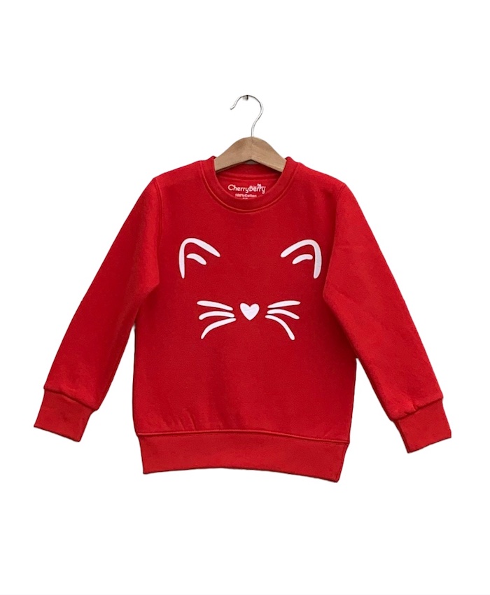 Cat print sweatshirt