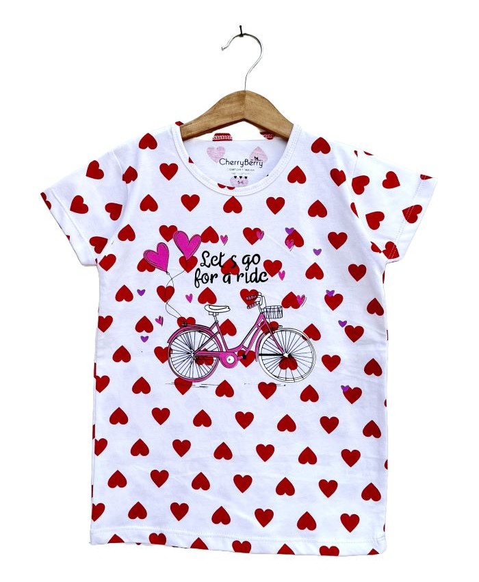 Girls Cycle Printed T-shirt